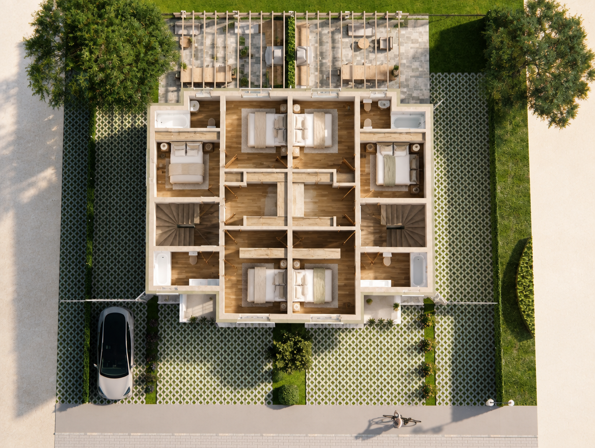 Vizualizare 3D Higgsfield pentru Etajul duplexului ELITIAN