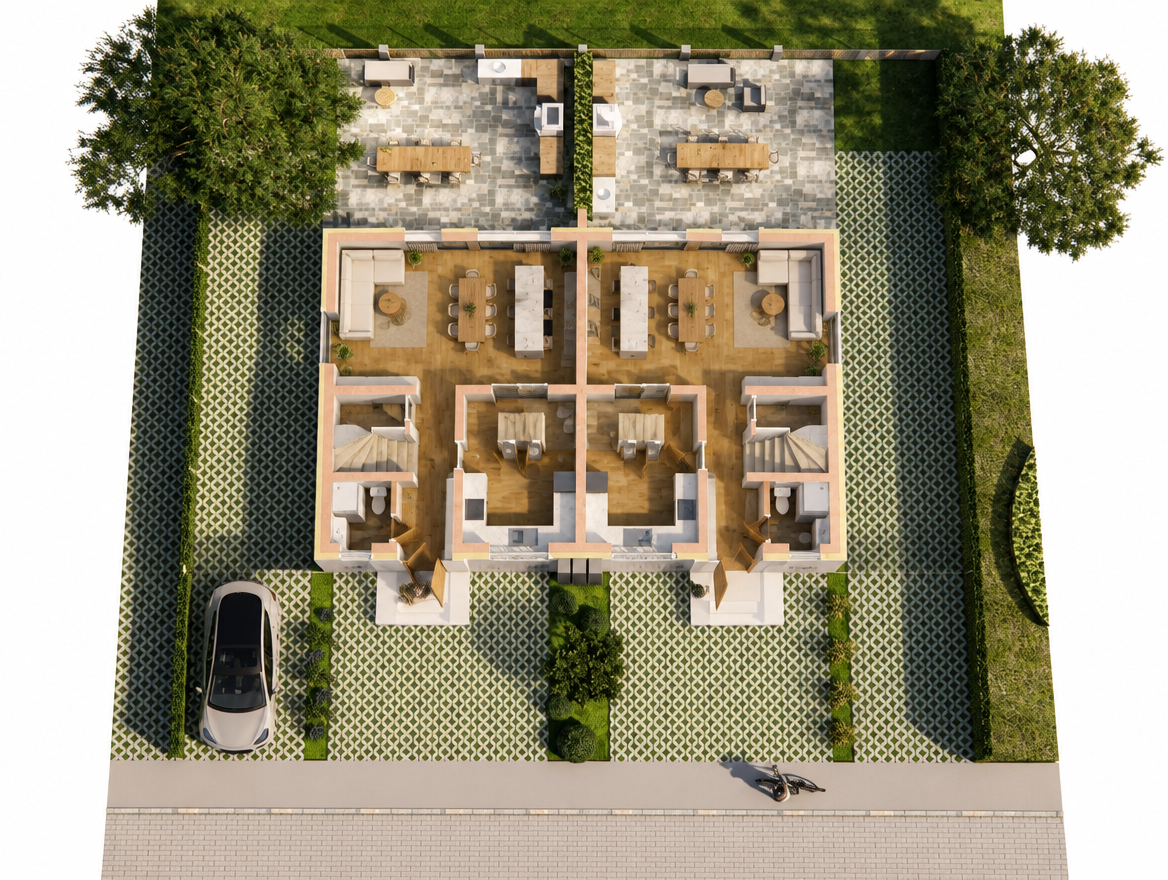 Vizualizare 3D Higgsfield pentru Parterul duplexului ELITIAN